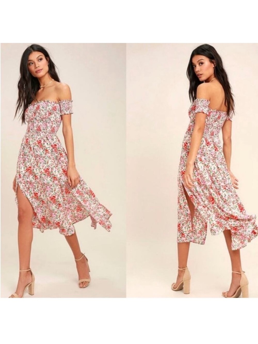Lulus View From the Meadow Floral Midi Dress